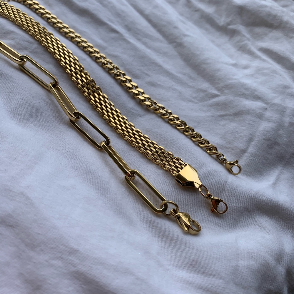 3 Stack Gold Plated Bracelets